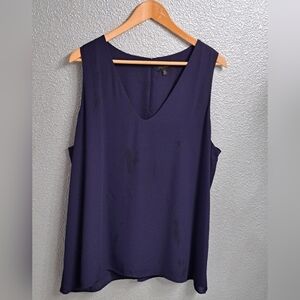 Goldray Navy Blue Sleeveless  Blouse With Open Back Details   Size XXL